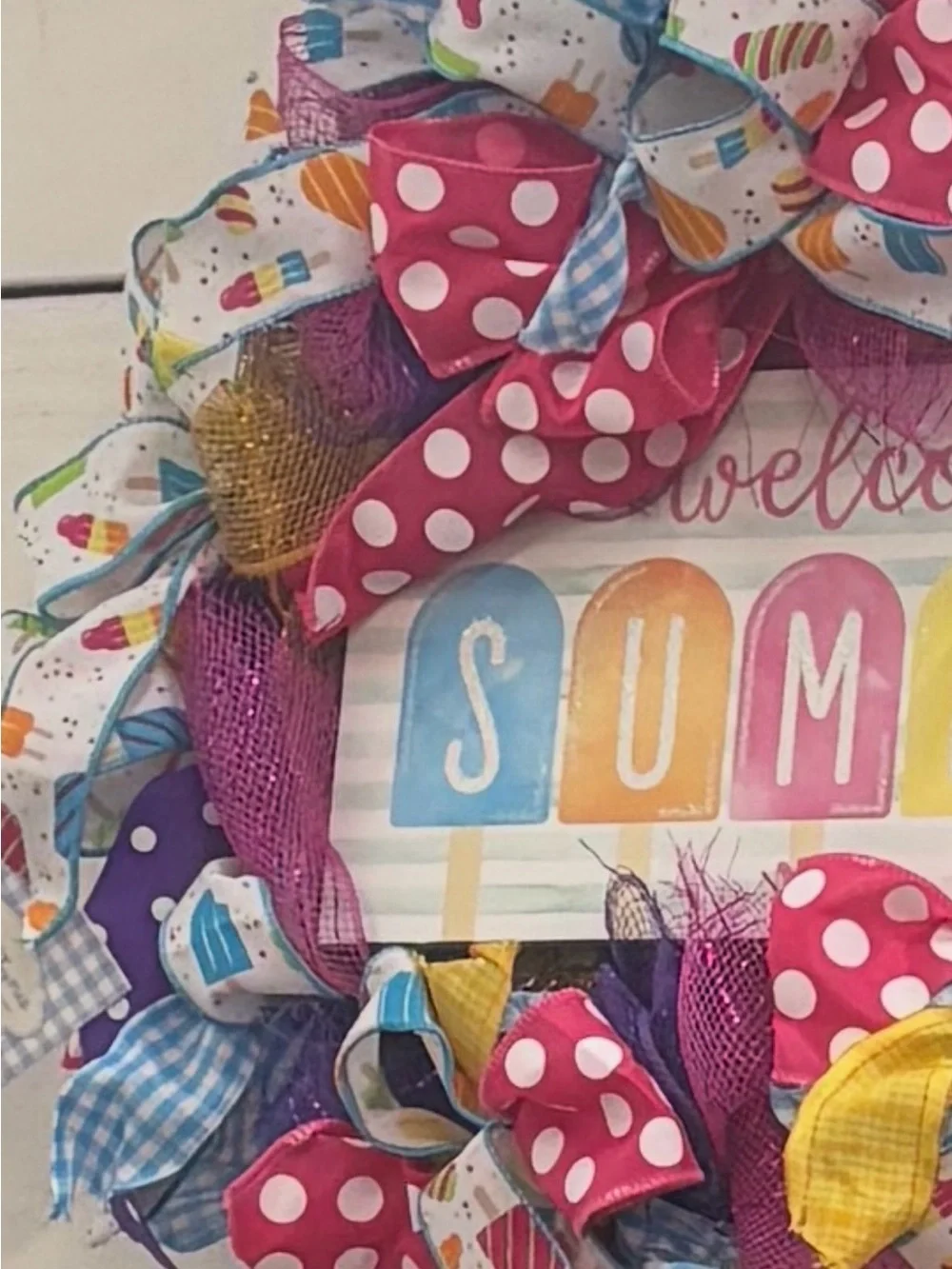 Summer Popsicle Wreath Summertime 18” Approx Beautiful Bright Colored Final Sale